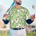 thumbnail image 4 of Fotbe Cute Frog Baseball Jersey Shirt for Men and Women, Casual Short Sleeves Button Down T-Shirt-X-Large, 4 of 9