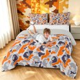thumbnail image 3 of Manfei Minimalst Camo King Size Comforter Sets, Old Fashion Gorilla Comforters King Size, Gray Orange, Gray Reversible, 3pcs, 1 Comforter and 2 Pillowcases, 3 of 7