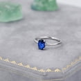 thumbnail image 5 of 1 Carat Blue Sapphire Oval Ring 925 Sterling Silver Wedding Ring, Proposal Ring, 5 of 5