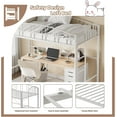 thumbnail image 3 of Loft Bed Twin Size,Heavy Duty Metal Loft Bed Frame with Arched Guardrail and Ladder,Small Space Saving Design,No Box Spring Needed, 3 of 7