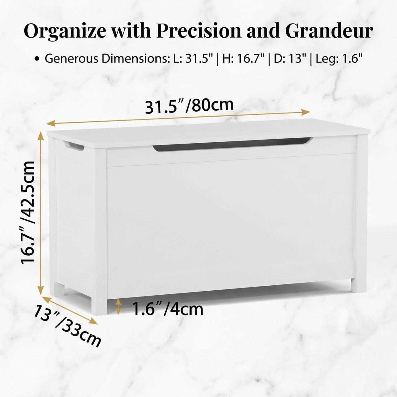 Large Wooden Toy Box for Toddlers, Multipurpose Storage Chest & Bench with Safety Lid, Organizer Cabinet for Kids Room and Nursery, White