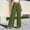 A300 Army Green, variant on Linen Palazzo Pants for Women High Waisted V-Cross Trousers Loose Fit Wide Leg Slacks Soft Flowy Long Trousers Business Casual Wear