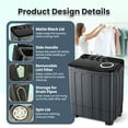thumbnail image 7 of Dawmilon Portable Washing Machine, 30LBS Twin Tub Washer with Drain Pump, Semi Automatic Washer and Spinner Combo for Apartments, Dorms, RVs & Camping, 7 of 7