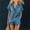 Blue, variant on Summer Imitation Denim Set for Women 2 piece Casual Short Sleeve Button Shirt Tops and Shorts Lounge Sets Outfits Sky Blue XL(XL)