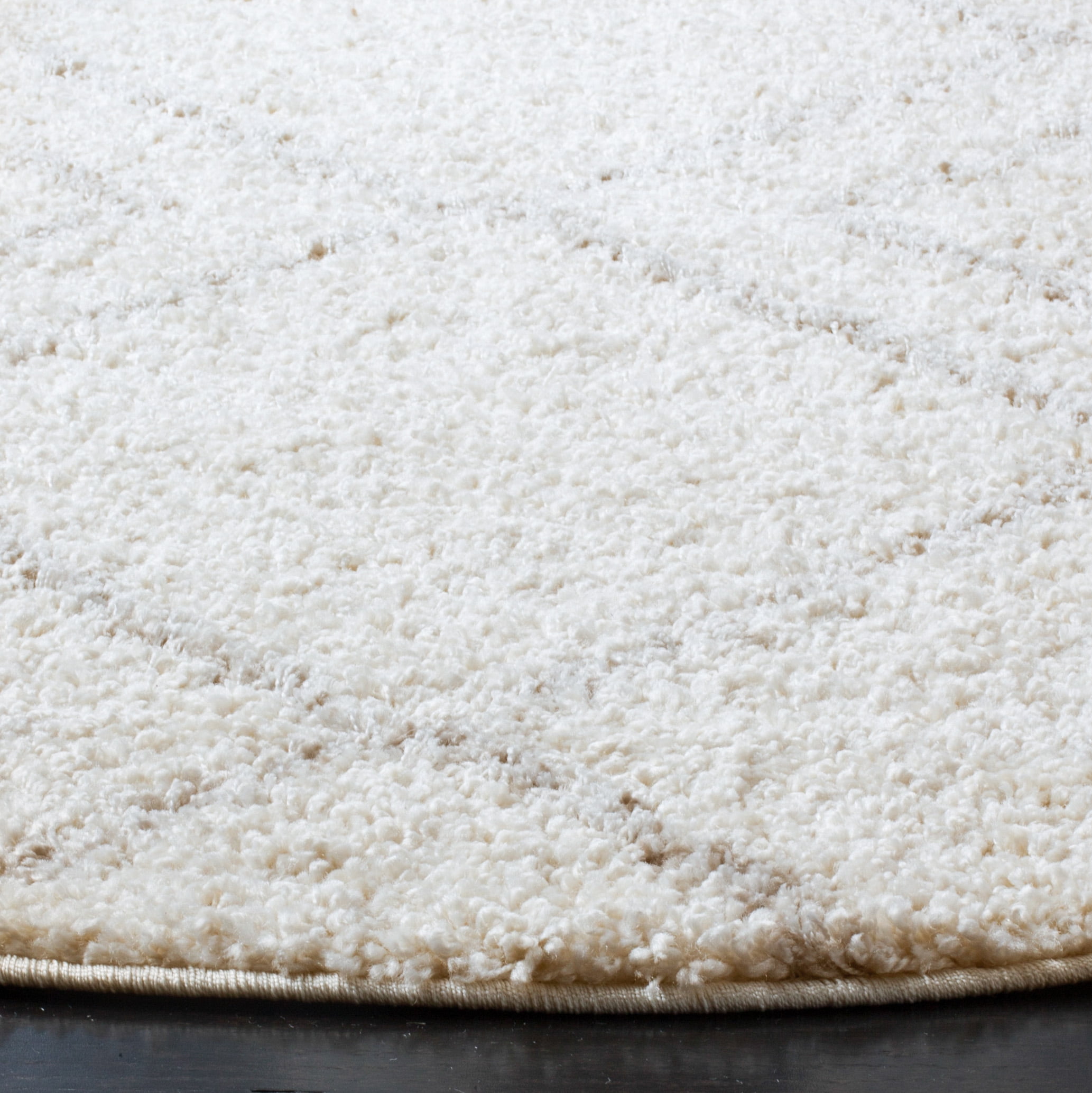 SAFAVIEH Arizona Basil Geometric Shag Area Rug, Ivory/Beige, 3'2" x 3'2" Round