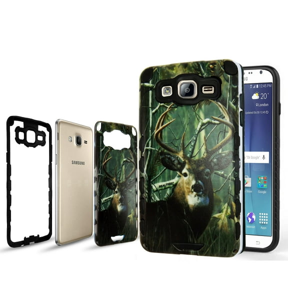 Hybrid Camo Deer Pinetree For Samsung Galaxy S7 Edge G935 Advanced Ultra Shock Proof Lightweight case Drop Protective Case Cover TPU PC Case Shock Absorb Enhanced Bumper Case Dual Layer Design