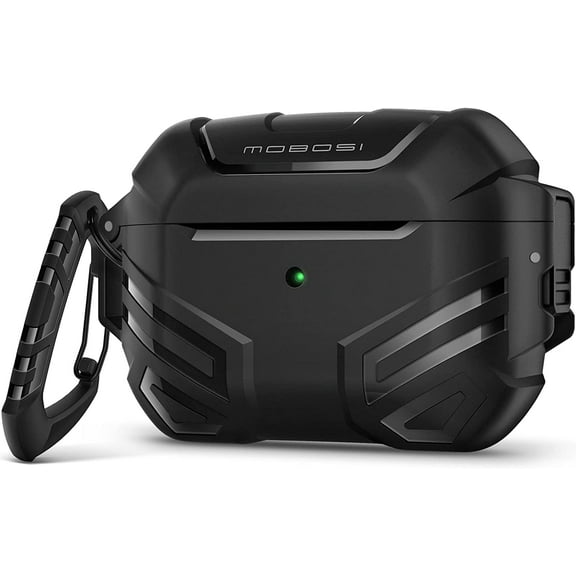 Pre-Owned MOBOSI for AirPods Pro 2nd Generation Case Cover(2022) with Lock, Military Grade AirPod Pro 2 Case for Men Women, Full-Body Shockproof Protective Case with Keychain for AirPods Pro 2nd Gen, Black