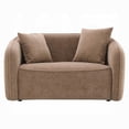 thumbnail image 2 of Benjara Keina Loveseat- 2 Accent Pillows- Modern Soft Brown Chenille- 57 Inch, 2 of 7