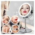 thumbnail image 2 of 10X Magnifying Makeup Mirror With Light LED Cosmetic Mirrors Round Shape Desktop Vanity Mirror Double Sided Backlit Mirrors ,Widely Use, 2 of 6