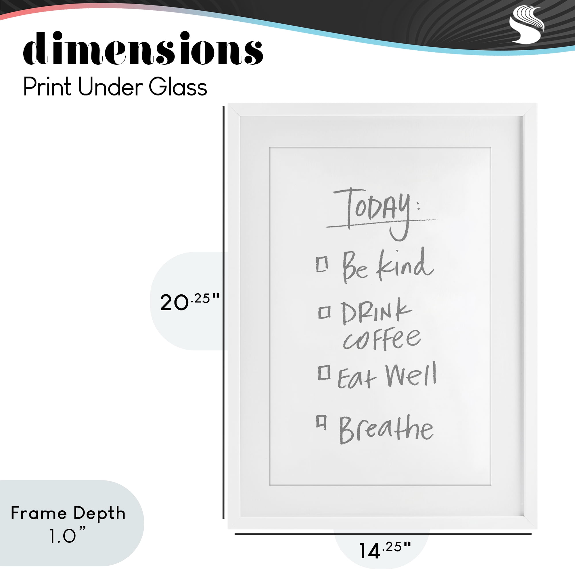 Stupell Industries Simple Today's Checklist White Framed Print Under Glass, design by SD Graphics Studio