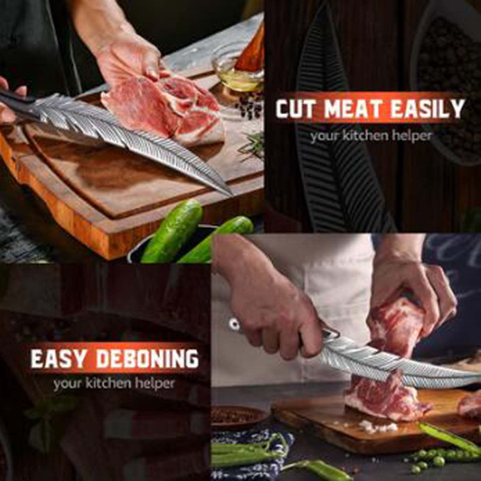 Feather Knife Hand Forged Knife High Carbon Steel Butcher Knife Boning Knife For Meat Cutting Japanese Chef Knives Cooking Knife With Sheath For Kitchen, Usupdd 2025 Feather Knife Hand Forged