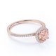 thumbnail image 4 of JeenMata Anillo de Compromiso de 1,50 Quilates con Halo de Diamantes y Morganita de Talla Redonda en Oro Rosa Macizo de 10 K, 4 of 6