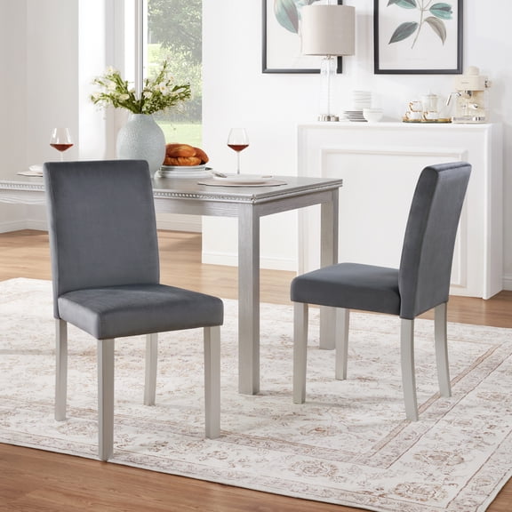 Nmkwnr Pack of 4 Upholstered Dining Chair with Wood Frame, Armless Side Chair for Dining Room, Living Room, Kitchen, Gray