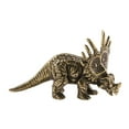 thumbnail image 3 of Mini escultura de dinosaurio de latón, recuerdo en miniatura para mascotas, adorables artesanías de Triceratops para decoración de dormitorio, hogar u mayimx Escultura de dinosaurio, 3 of 9
