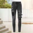 thumbnail image 2 of QHFBli Mens Baggy Jeans Fashionable Straight Leg Pants Stretch Business Casual, 2 of 8