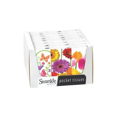 Club Pack of 24 Colorful Springtime Facial Pocket Tissue Swankies Display Box