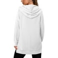 thumbnail image 4 of ZUKMRJPC Hoodies for Women Fashion Split Hem Long Sleeve Drawstring Casual Hooded Sweatshirts Fall Comfy Pullover Tops with Pockets, 4 of 7