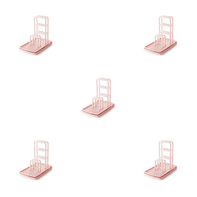 Matsuzay Escurreplatos para fregadero, estante de cocina, organizador de esponjas con bandeja extraíble, color rosa Rosado 5Conjunto