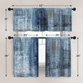 thumbnail image 5 of 36 Inch Kitchen Curtains Blue and Grey Abstract Art Window Curtains and Valances Set of 3, Modern Art Background Short Tier Curtain for Kitchen,Vintage Small Kitchen Decor, 5 of 5