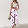 thumbnail image 5 of Petite Wide Leg Pants for Women Summer Palazzo Lounge Pants High Waist Boho Flowy Beach Vacation Trousers,L, 5 of 6