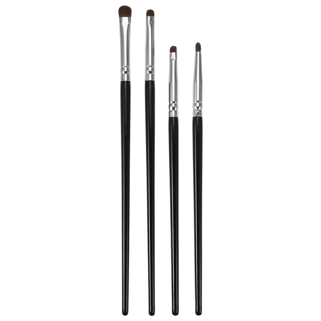 Juego de brochas de maquillaje Unique Bargains 4 piezas negro y plateado