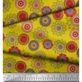 thumbnail image 2 of Soimoi Yellow Rayon Fabric Artistic Flower Mandala Print Fabric by the Yard 56 Inch Wide, 2 of 3