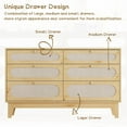 thumbnail image 5 of Senfot 6 Chests of Drawers Storage for Bedroom, Rattan Drawer Dresser, with USB Ports and Outlets, Rattan Storage Dresser for Living Room,Natural Oak, 5 of 7