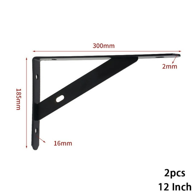Goodhd 2 x Metal Shelf Bracket L Shape Thickened Corner Brace Shelf Right Angle Bracket