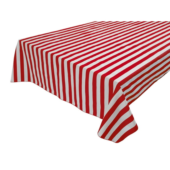 Cotton Tablecloth Stripes Print / 1 Inch Wide Stripe Red