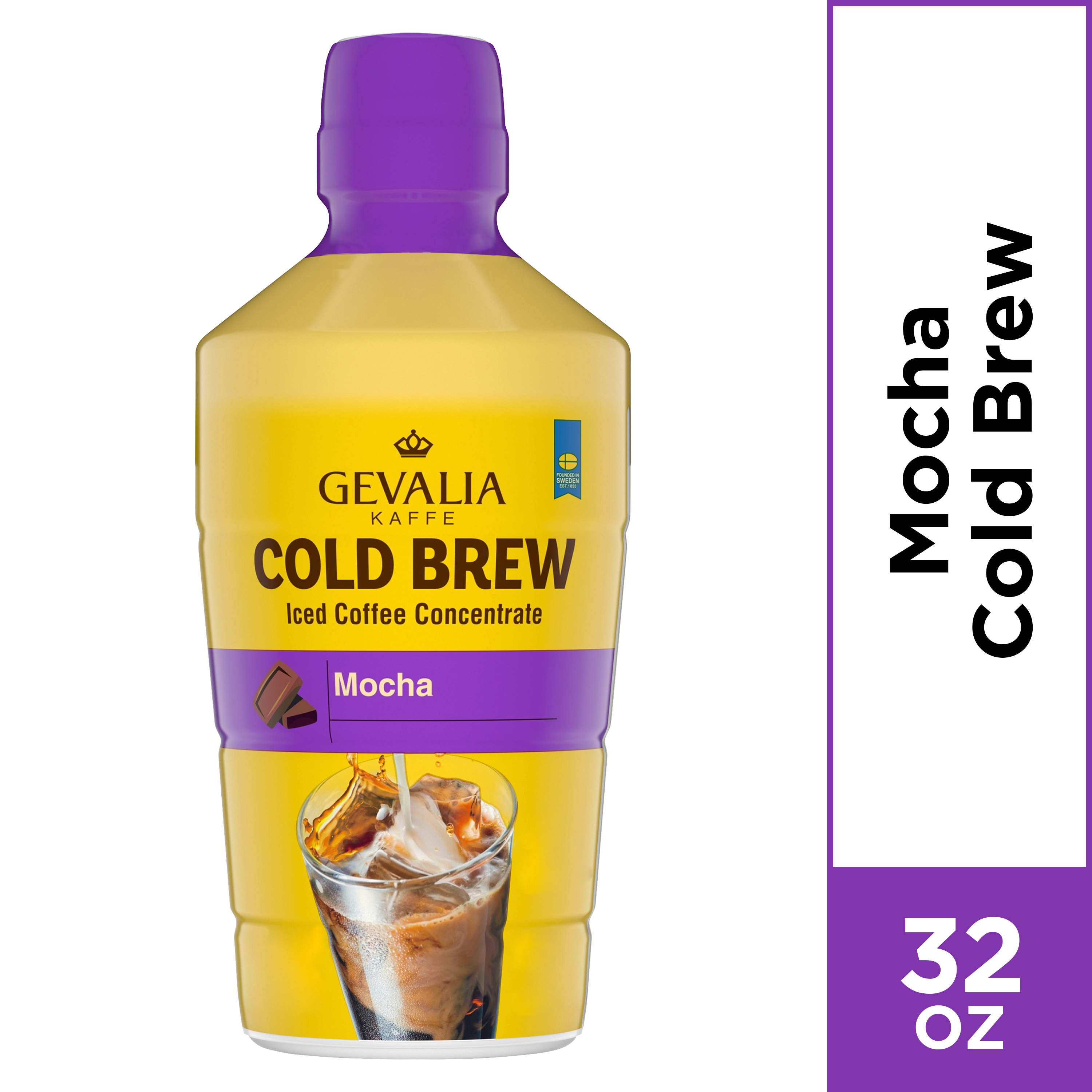 Gevalia Kaffe Cold Brew Concentrated Mocha Iced Coffee 32 fl oz Bottle