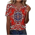 thumbnail image 2 of Blczomt Summer Women Blouses Casual Red Blouse Trendy 2026 Shirts for Women,S, 2 of 7