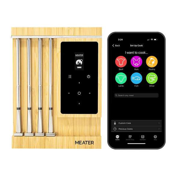 MEATER Pro XL: Bluetooth & WiFi Smart Meat Thermometer | 4 Multi-Sensor Probes | 1000°F Heat Resistance | Certified Accuracy for BBQ, Oven, Grill, Smoker, Air Fryer, Deep Fryer, Sous Vide