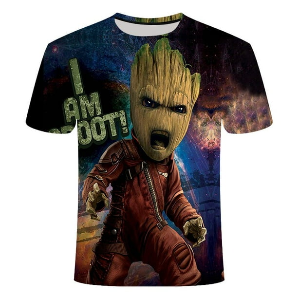 Marvel Superhelden Groot Film Wächter Der Galaxy Camiseta Sommer Neue 3D Druck Männer Und Frauen Baby Blumentopf Groot Camisetas tops xuanjing unisex