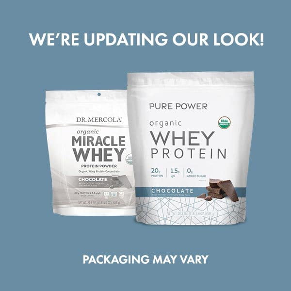 Dr. Mercola, Organic Miracle Whey Chocolate Protein Powder, 13.5 oz (382.5 g), non GMO, Soy Free, Gluten Free, non GMO, Soy-Free, Gluten Free, USDA Organic