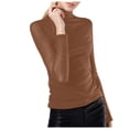 thumbnail image 2 of SNKSDGM Casual Easter Shirt Going Out Tops for Women Plus Size Lace Women's Turtleneck Sheer Mesh Top Stretch Layering Blouse Long Sleeve Bodycon Shirt Summer Tops for Women 2025 Vacation Petite, 2 of 5
