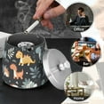 thumbnail image 4 of Yayeee Ashtray with Lid for Cigarette Smokeless Stainless Steel Home Ash Holder, Orange Dinosaur, 4 of 7