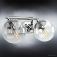thumbnail image 3 of Urban Ambiance Luxury Mid-Century Modern Bath Fixture, Size: 6-3/4"H x 15"W, with Modern Style Elements, Polished Chrome Finish and Clear Shade, UHP2620, 3 of 7