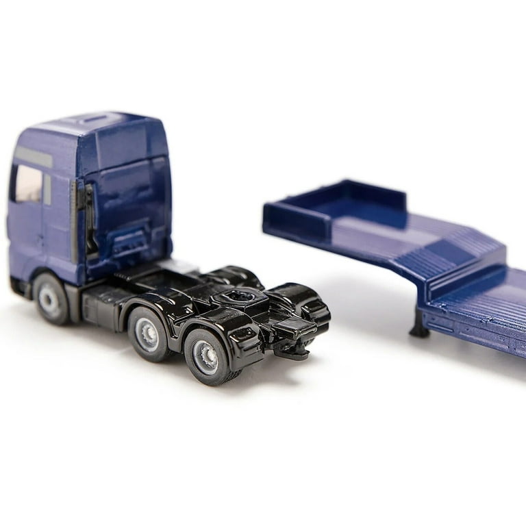 MAN Truck Blue Metallic with Low Loader Trailer and JCB 457