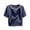 Z39Dark Blue, variant on Women's Pearl Collar Satin Blouse Short Sleeve Shiny Silk Top for Formal and Casual Occasions Brown S