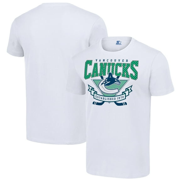 Men's Starter White Vancouver Canucks Team Logo Graphic T-Shirt