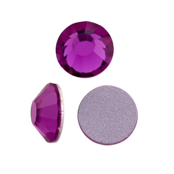 Preciosa Crystal VIVA12 Flat Back Rhinestone 4mm (SS16) Fuchsia (Package of 50)