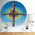 thumbnail image 2 of DesignArt Bright holy cross in blue sky Large Wall Clock, 2 of 2