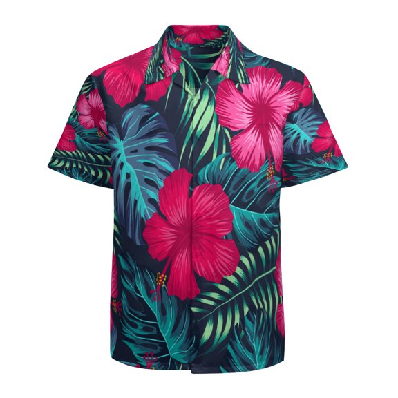 High Quality Hawaiian Shirts for Men Short Sleeve Aloha Beach Shirt Floral Summer Casual Button Down Shirts Blouses RTIM6W