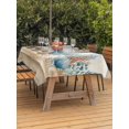 thumbnail image 3 of Outdoor Tablecloth with Umbrella Hole for Patio/Picnic/Party, Starfish Coastal Waterproof Table Cloth Rectangle Table Cover Washable, Summer Ocean Coral Conch Seagrass Vintage Brown (54"x 80"), 3 of 8