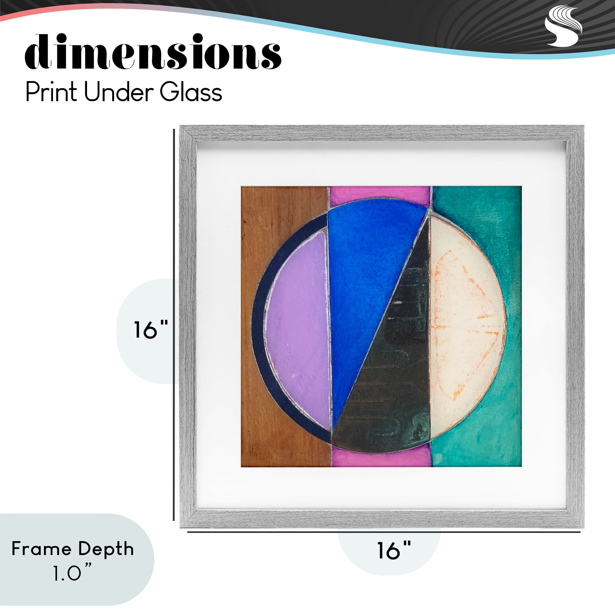 Stupell Industries Split Symmetry Circle Gray Framed Print Under Glass, design by Matthew Finger