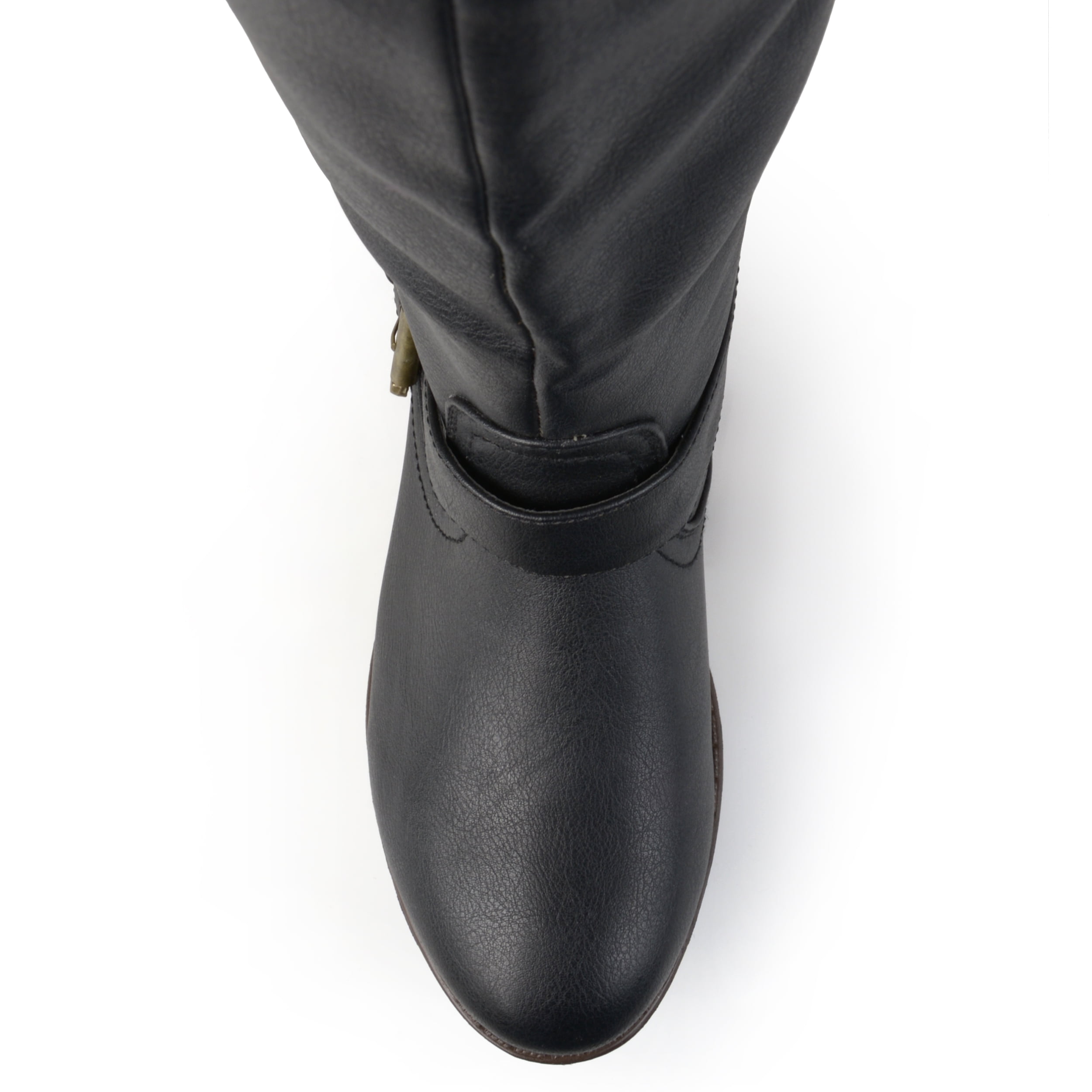Journee Womens Spokane Extra Wide Calf Stacked Heel Riding Boots