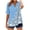 Light Blue#1, variant on Women's Floral Embroidered V-Neck Short Sleeve Top, Linen Look Crinkle Cotton Button Down Casual Blouse Loose Fit T-Shirt S-2XL