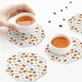 thumbnail image 7 of Fuzoiu Floral Strawberr Print Leather Coasters Set,Drink Coasters Set of 6,for Tabletop Protection, Durable PVC Coasters,Home Décor and Housewarming Gift,Octagon, 7 of 7