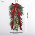 thumbnail image 5 of 19'' Christmas Teardrop Swag, Artificial Norfolk Pine Pinecone Wreath with Red Berries & Acorns for Front Door Decoration, C, Wreath, 5 of 9