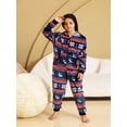 thumbnail image 2 of Pijamas navideños con capucha para niños, Onesies de franela, disfraces de invierno para niñas, estampado azul marino, Jumpusit, 2 of 4